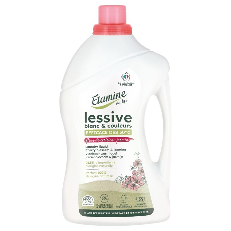 Lessive liquide blanc & couleurs - Fleur de cerisier & jasmin (1L)