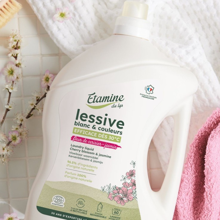 Lessive liquide blanc & couleurs - Fleur de cerisier & jasmin (3L)