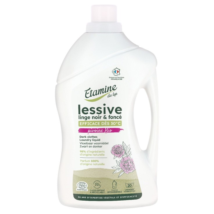 Lessive liquide linge noir & foncé - Pivoine bio (1L)