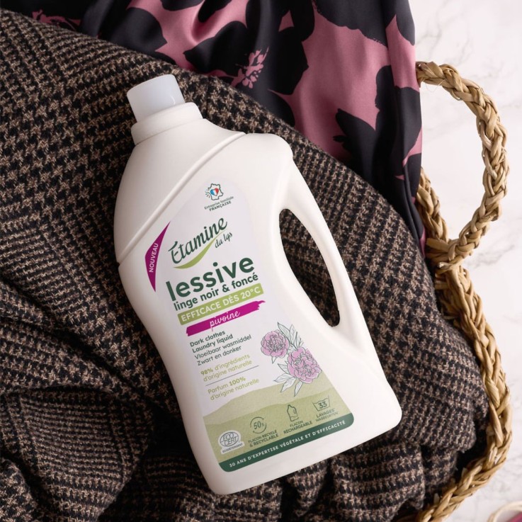 Lessive liquide linge noir & foncé - Pivoine bio (1L)