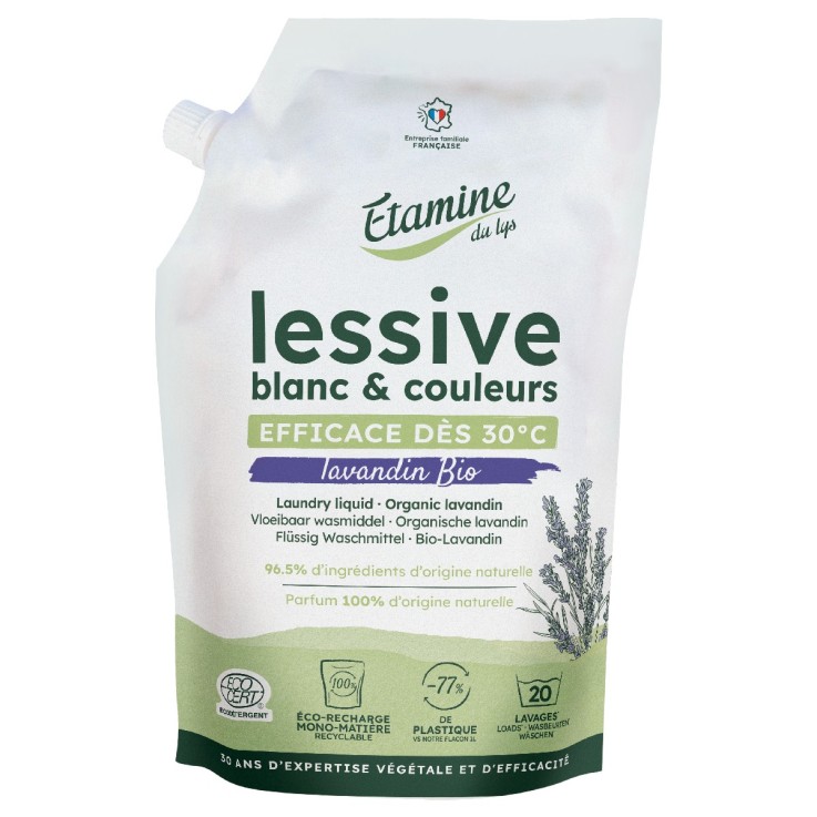 Eco-recharge lessive liquide blanc & couleurs - Lavandin bio (1L)