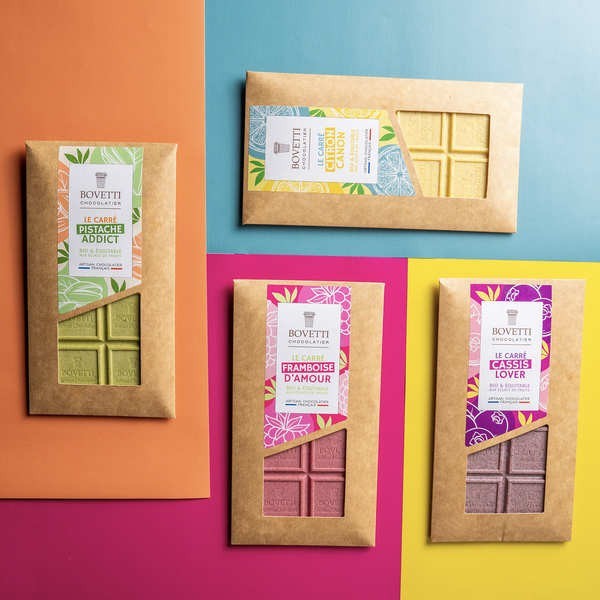 Tablette bio Framboise d'amour - Chocolat blanc et éclats de framboise - Tablette de 80g