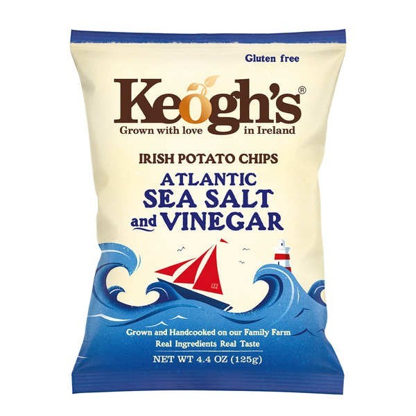 Chips irlandaises artisanales sel de mer et vinaigre Keogh's - Sachet de 125g