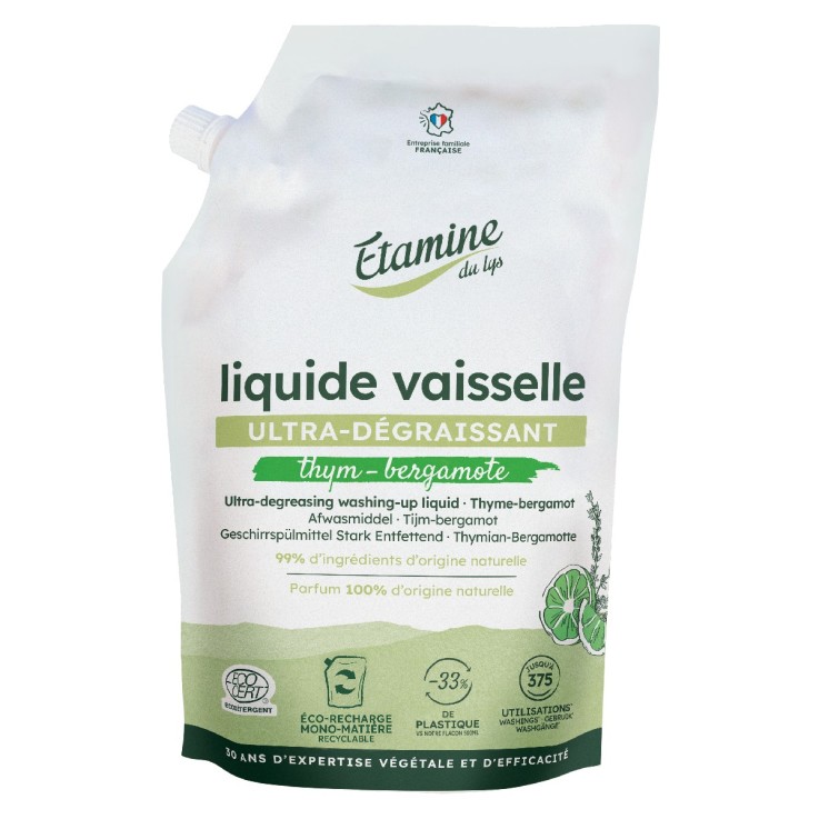 Eco-recharge liquide vaisselle thym & bergamote (750ml)