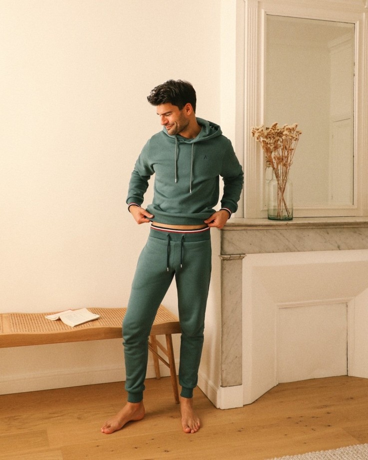 Jogging Arsene vert Coton Bio