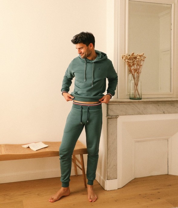Jogging Arsene vert Coton Bio
