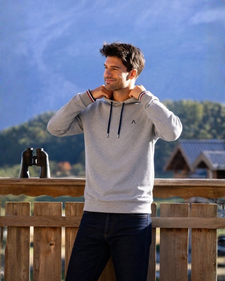 Sweat à capuche Augustin gris Coton Bio