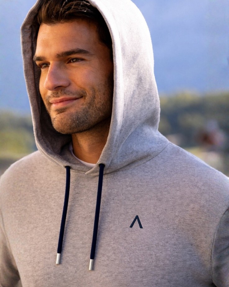 Sweat à capuche Augustin gris Coton Bio