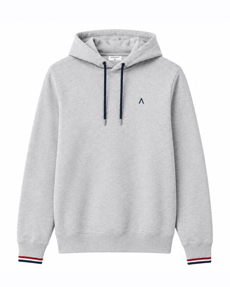 Sweat à capuche Augustin gris Coton Bio