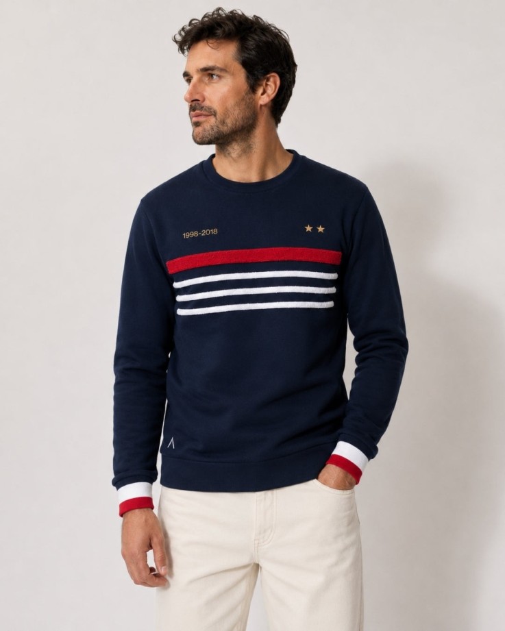 Sweatshirt Didier bleu Coton Bio