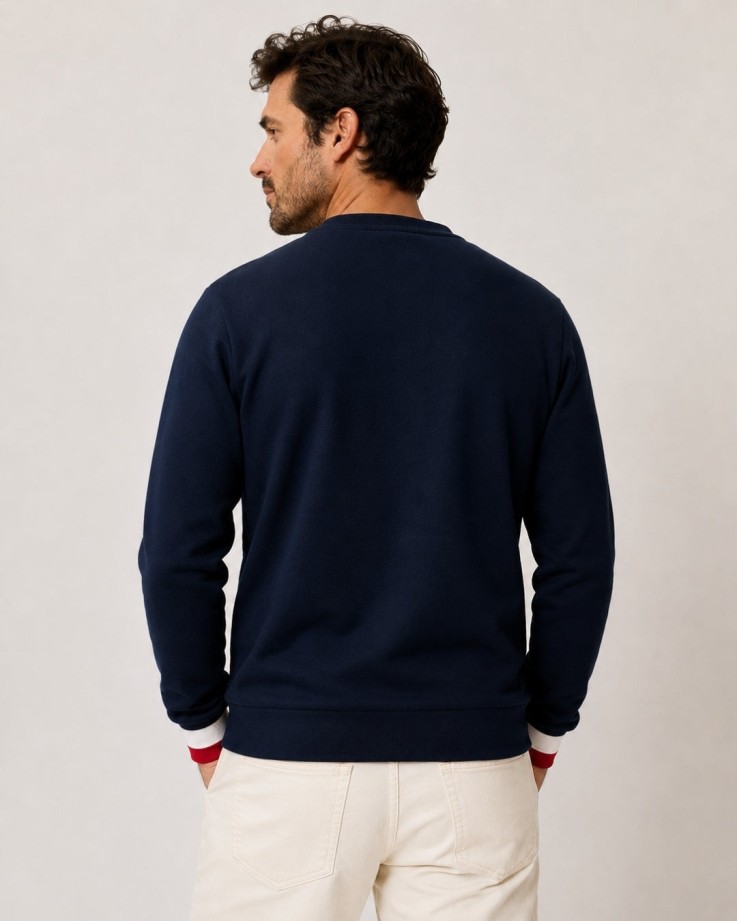 Sweatshirt Didier bleu Coton Bio