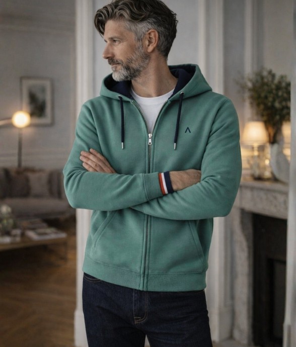 Veste zippée Marius vert...
