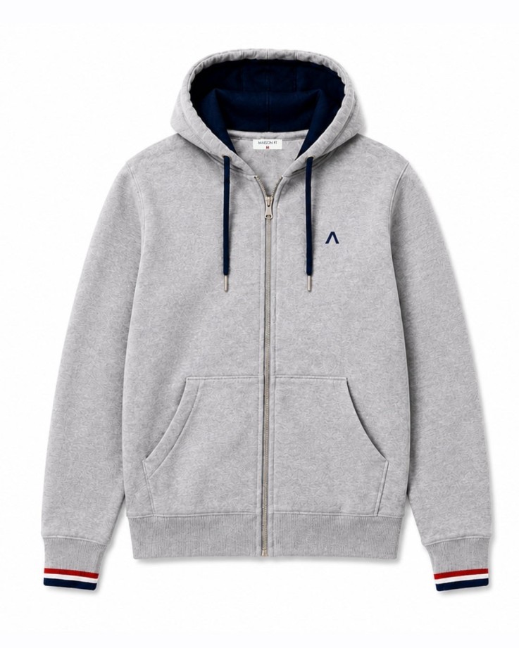 Veste zippée Marius gris Coton Bio
