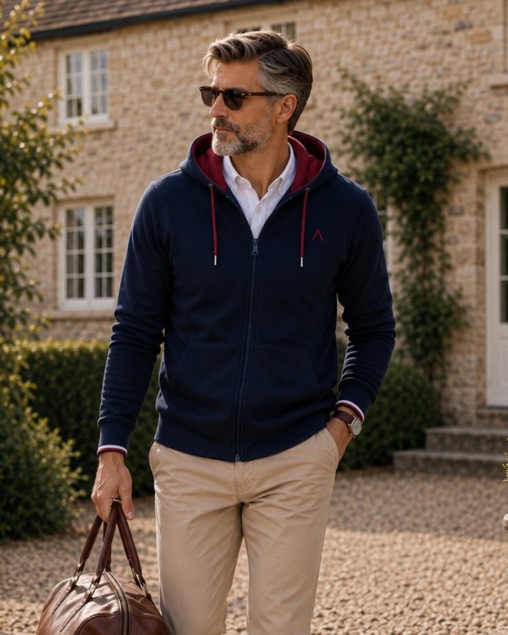 Veste zippée Marius bleu marine Coton Bio