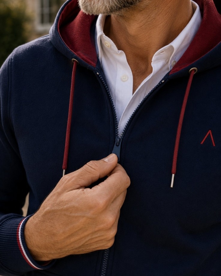 Veste zippée Marius bleu marine Coton Bio