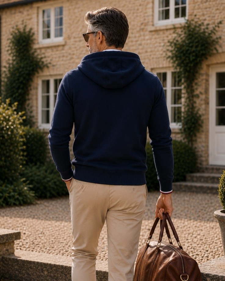 Veste zippée Marius bleu marine Coton Bio