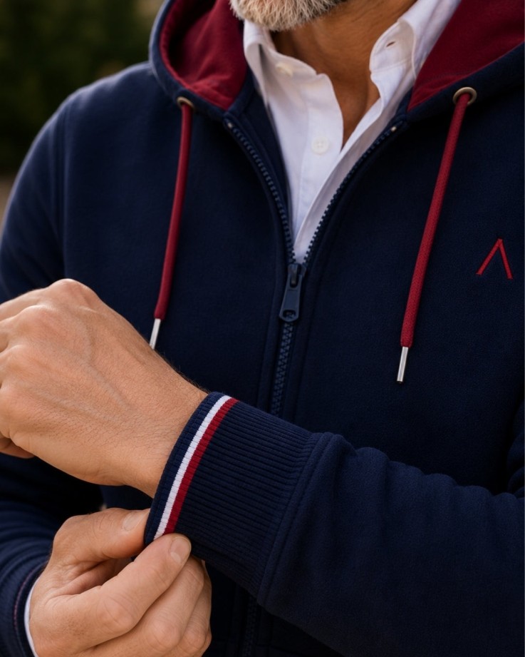 Veste zippée Marius bleu marine Coton Bio