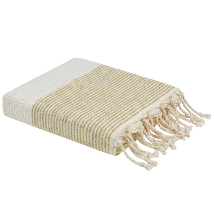 Fouta serviette plage nid d'abeille coton recyclé 1x2 m Seychelles