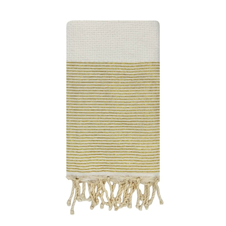 Fouta serviette plage nid d'abeille coton recyclé 1x2 m Seychelles
