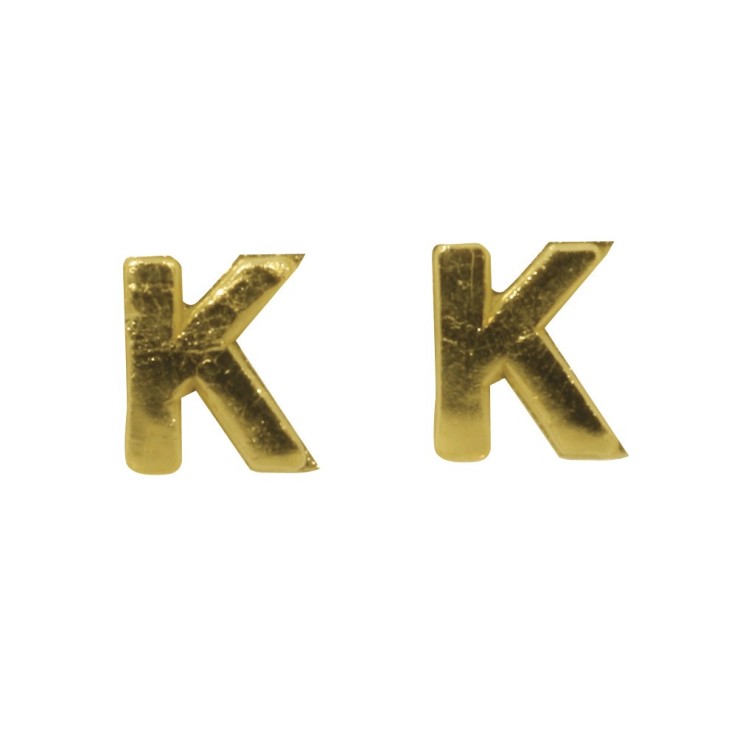Lettres en cire - K - , or, 9mm, 2 pces