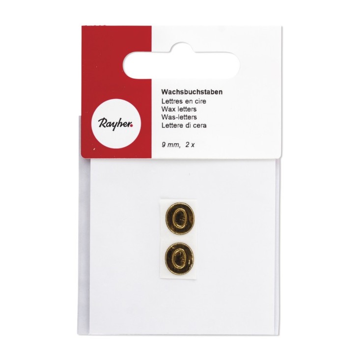 Lettres en cire - O - , or, 9mm, 2 pces