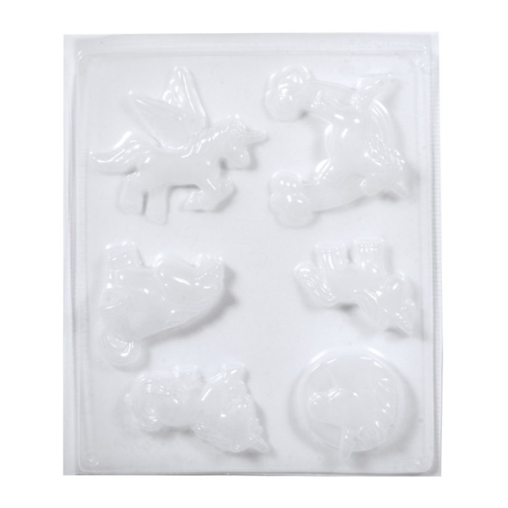 Moule: Unicornes, 6motifs 5-6cm, 1pce.