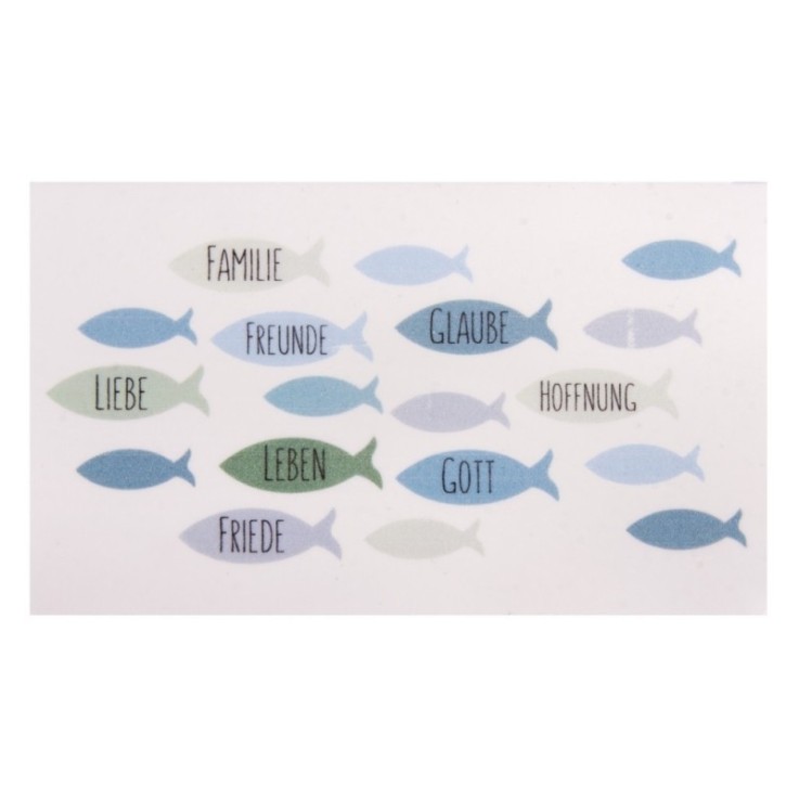 Motif de cire Poissons, bleu - vert clair, 8,5x5cm, 1 pce