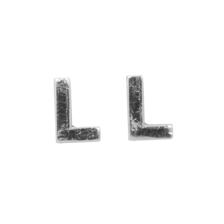 Lettres en cire - L - , argent, 9mm, 2 pces