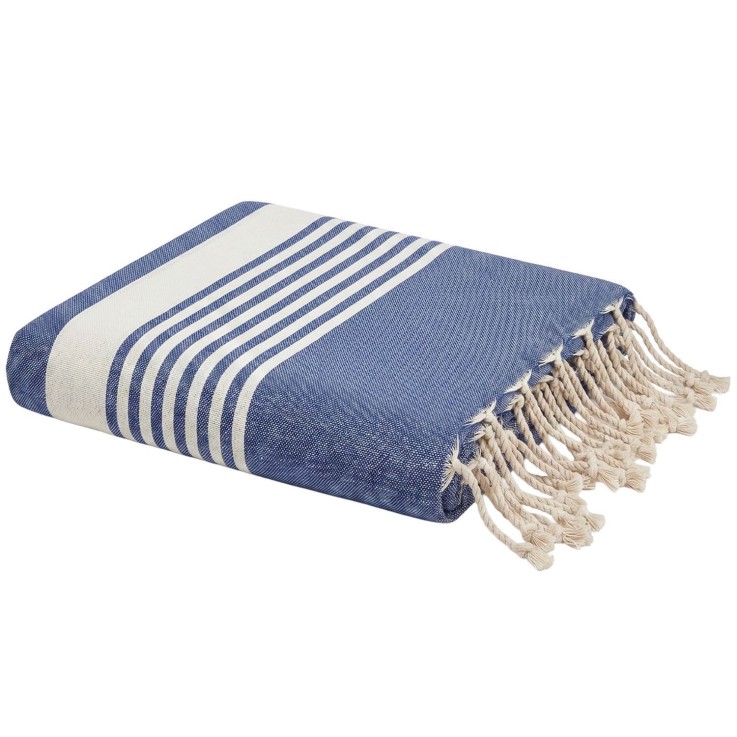 Fouta serviette plage anti sable coton recyclé 1x2 m Moorea