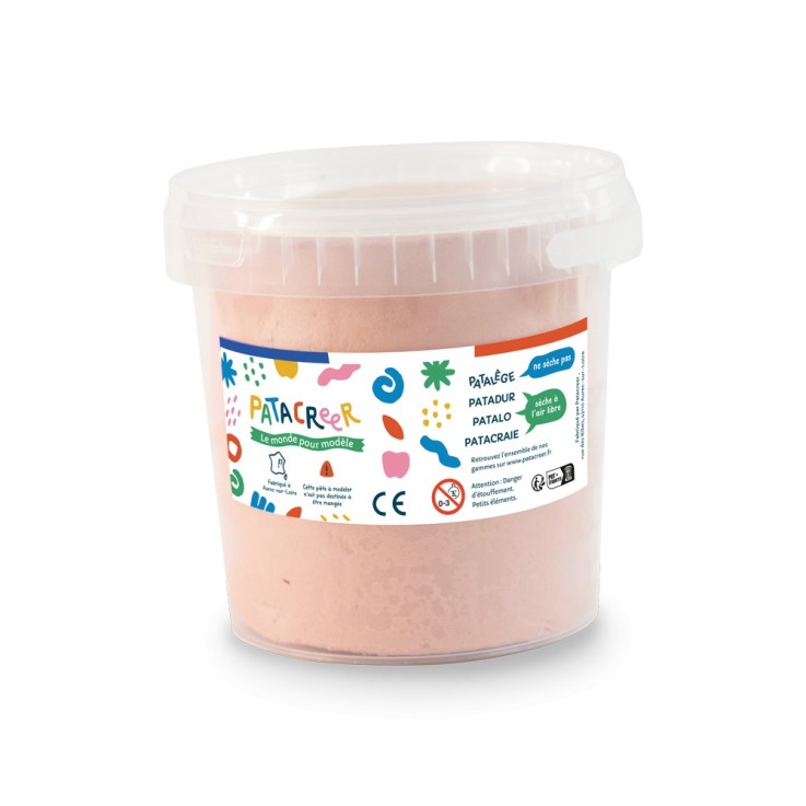 PATADUR SEAU de 2KG de Pâte à Modeler blanche autodurcissante terracota