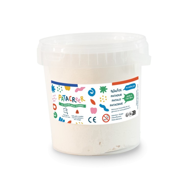 PATADUR SEAU de 2KG de Pâte à Modeler blanche autodurcissante blanche