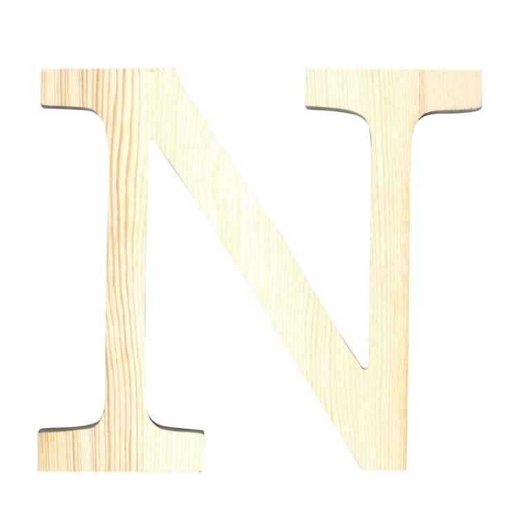 LETTRE N - 19 CM - BOIS