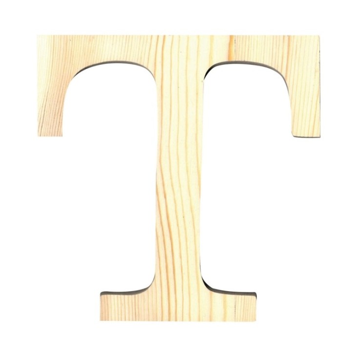 LETTRE T - 19 CM - BOIS