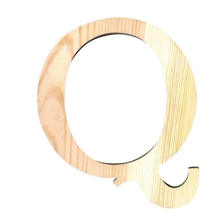 LETTRE Q - 11.5 CM - BOIS