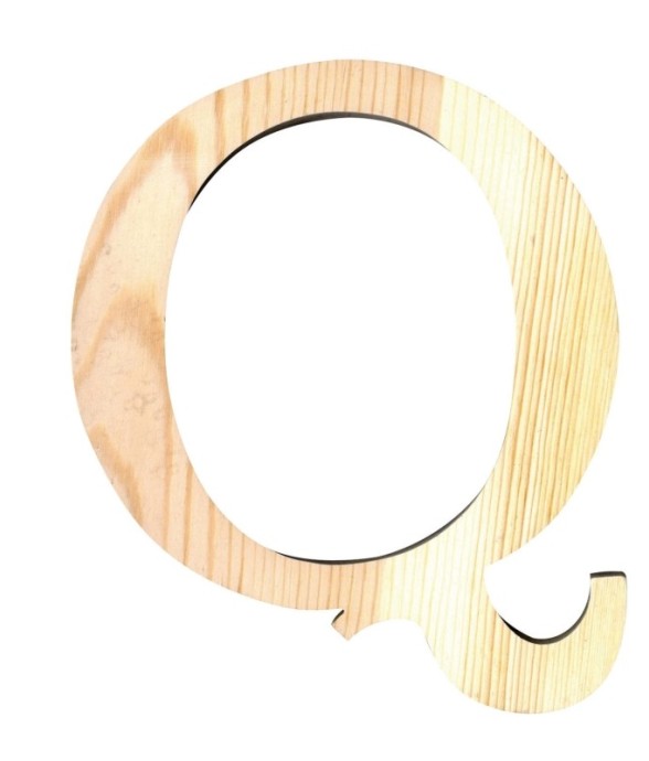 LETTRE Q - 11.5 CM - BOIS