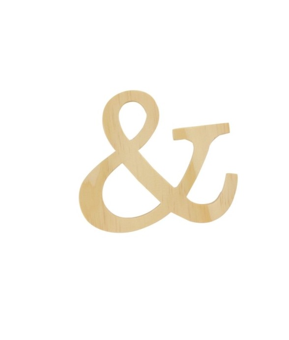 LETTRE et - 11.5 CM - BOIS