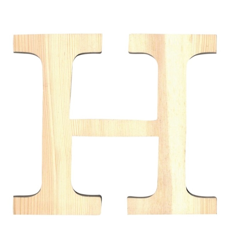 LETTRE H - 19 CM - BOIS