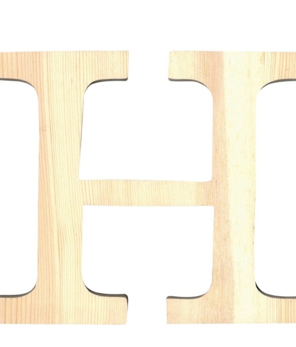LETTRE H - 19 CM - BOIS