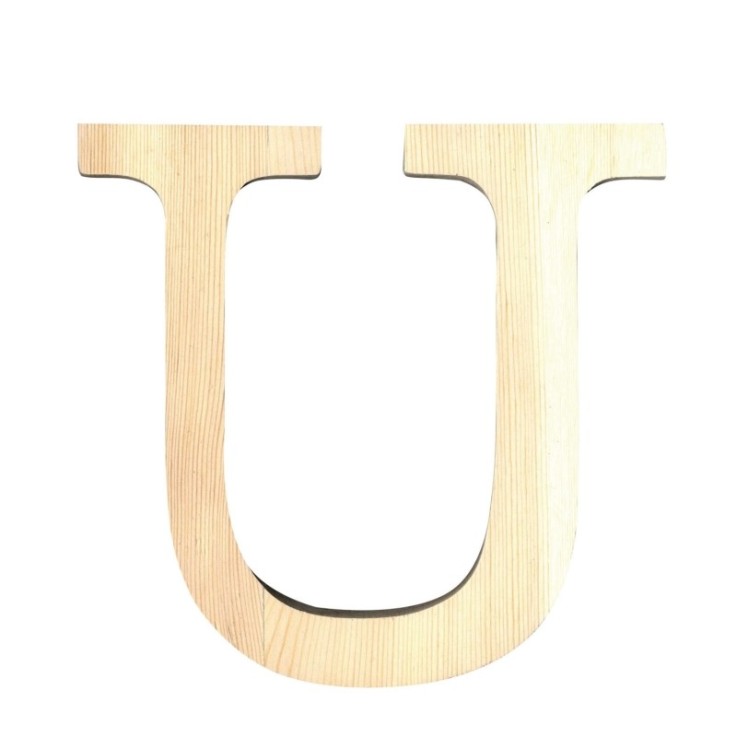 LETTRE U - 19 CM - BOIS