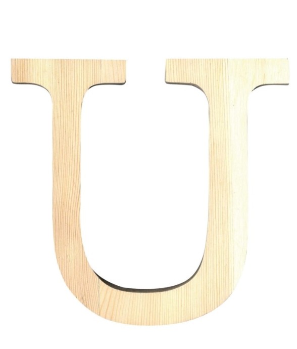 LETTRE U - 19 CM - BOIS