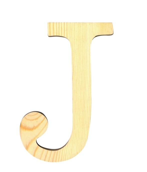 LETTRE J - 11.5 CM - BOIS