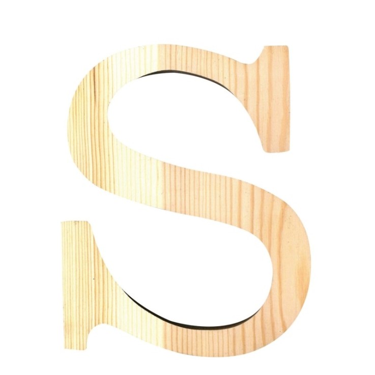 LETTRE S - 19 CM - BOIS