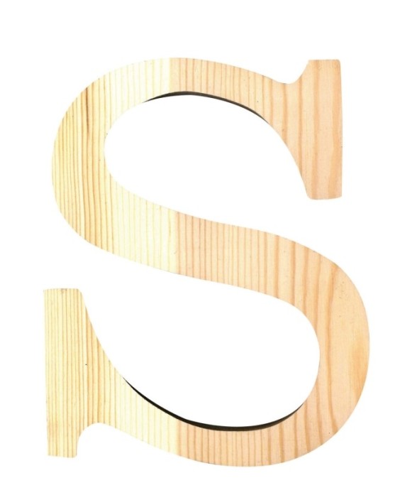LETTRE S - 19 CM - BOIS