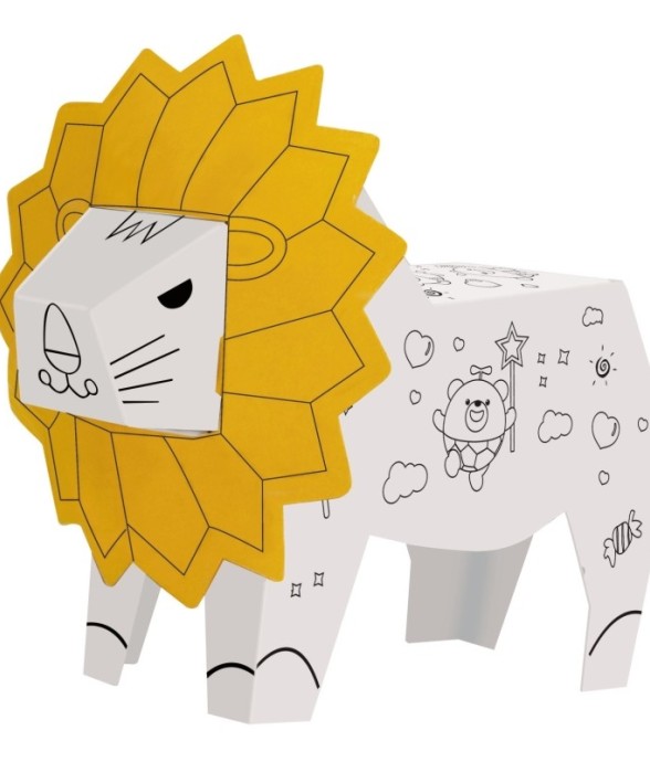 Lion en carton à monter et...