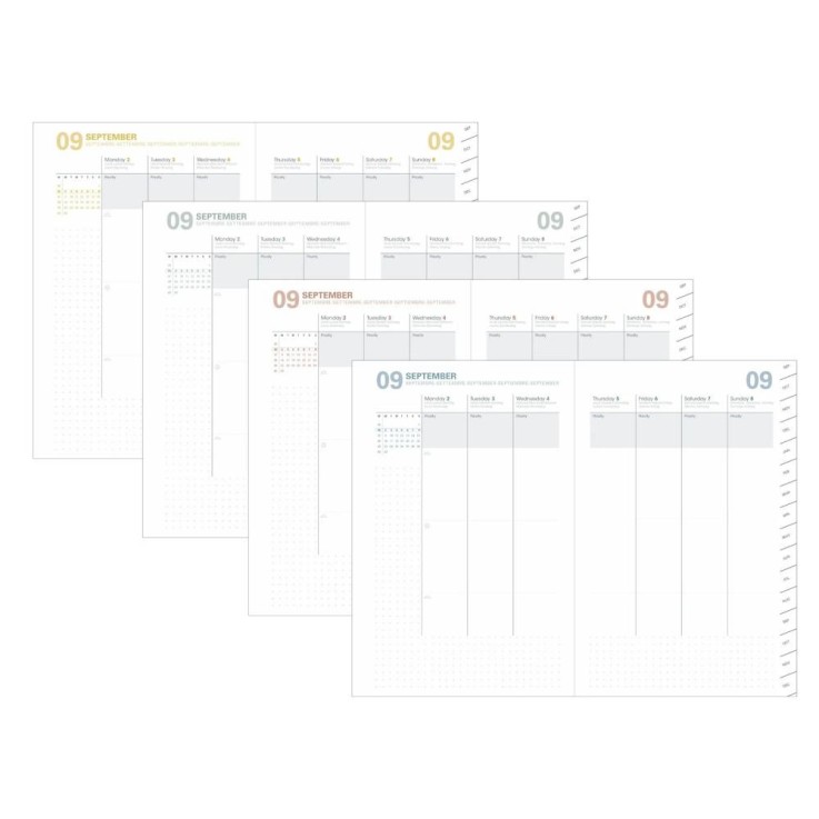Agenda 16 mois 2026-2027 - Plan Week - Semainier Planning - Pastel Rose clair - 16x24cm