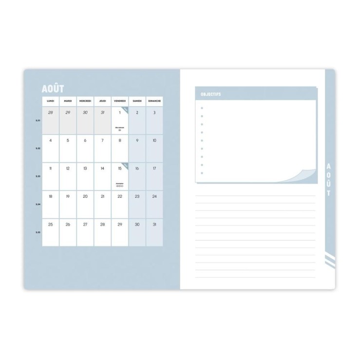 Agenda scolaire 2026-2027 - Hebdocolor 21 - Semainier Horizontal - Canopy Multicolore - 15x21cm