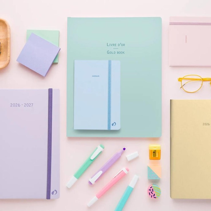 Agenda scolaire 2026-2027 - Universitaire Color - Semainier Planning - Pastel Vert clair - 10x15cm