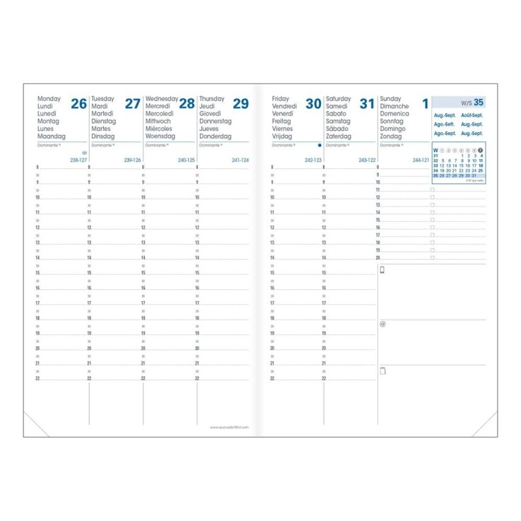 Agenda 16 mois 2026-2027 - Affaires SD - Semainier Planning - Everest Marron - 10x15cm