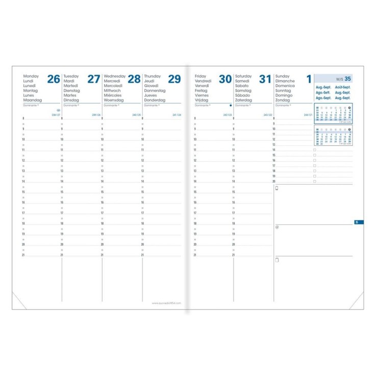 Agenda 16 mois 2026-2027 - Président SD - Semainier Planning - Everest Vert - 21x27cm