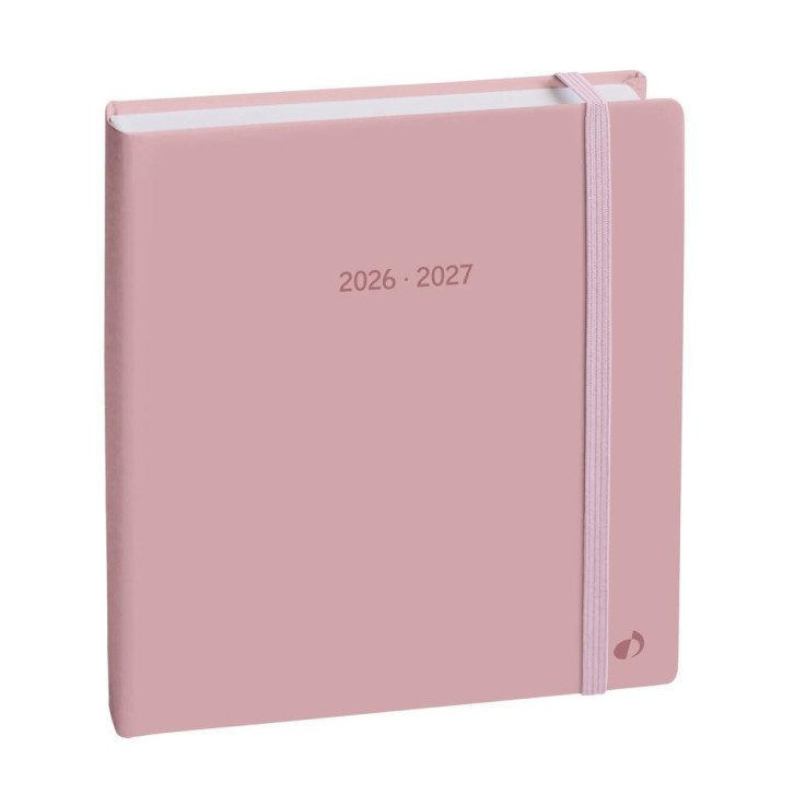Agenda scolaire 2026-2027 - Exécutif sept Color - Semainier Planning - Pastel Rose clair - 16x16cm